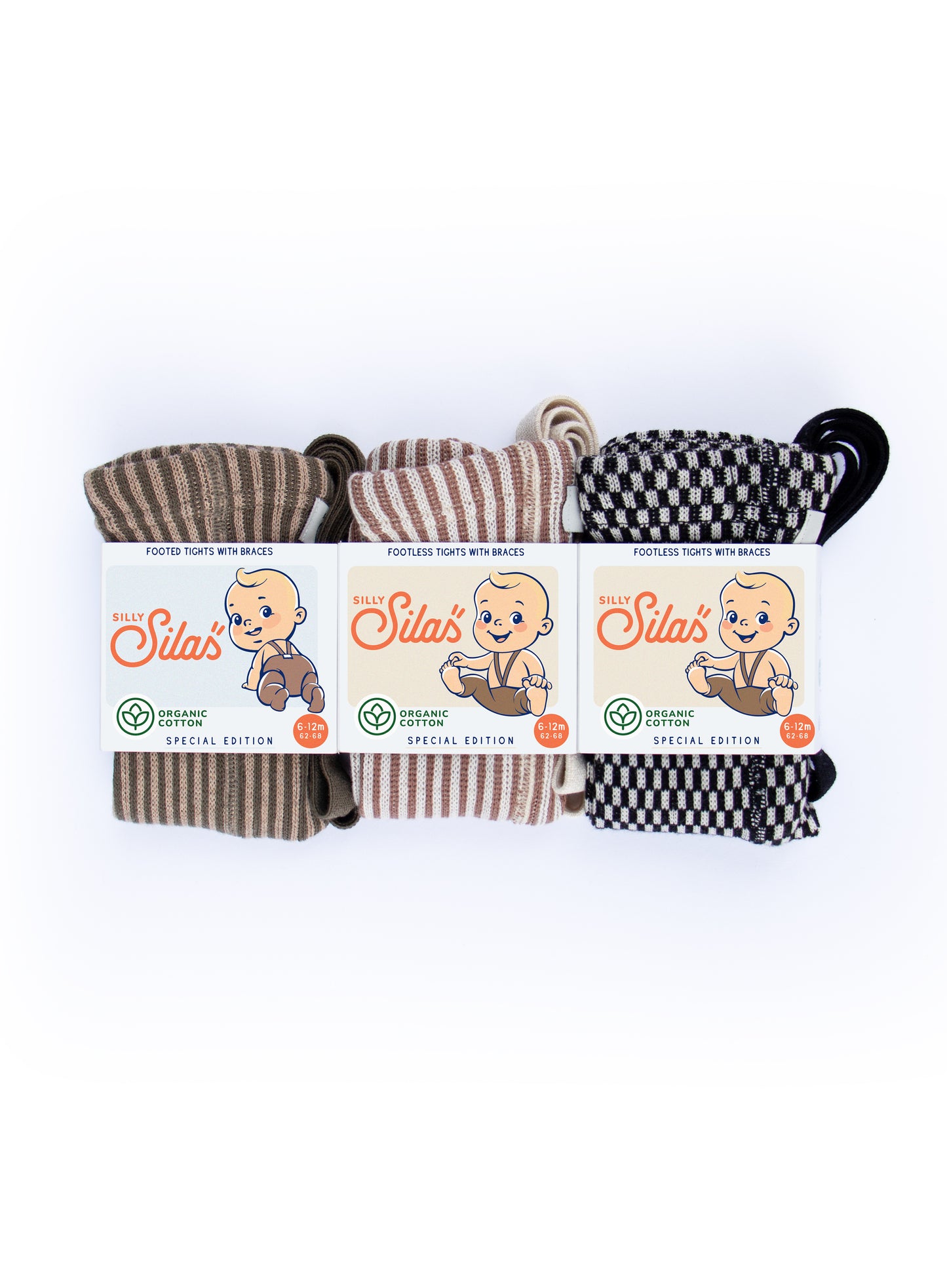 Footless Tights with Straps | Granola x Cream Striped