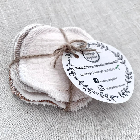 Wiederverwendbare Baumwoll-Make-up-Entferner-Pads mit markiertem Etikett