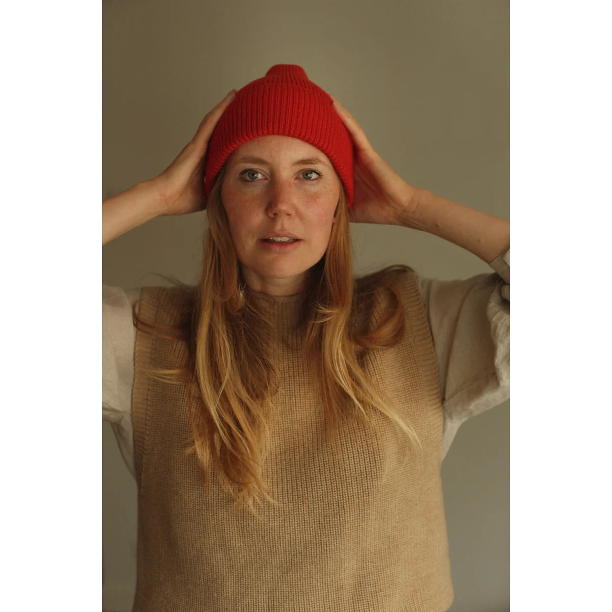 Adult Beanie Fonzie | Red