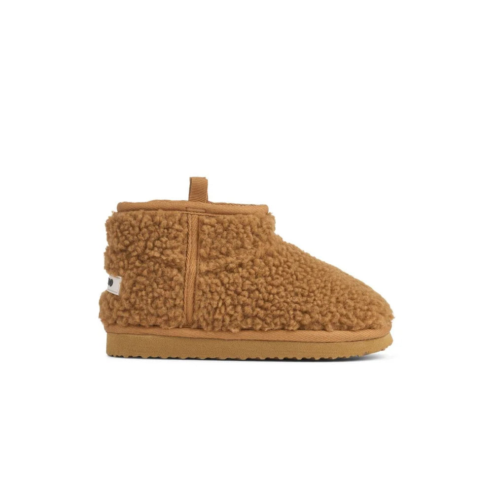 Alban Pile Schuhe in Golden Caramel mit Tan Sheepskin Ugg Bootie und Gummisohle