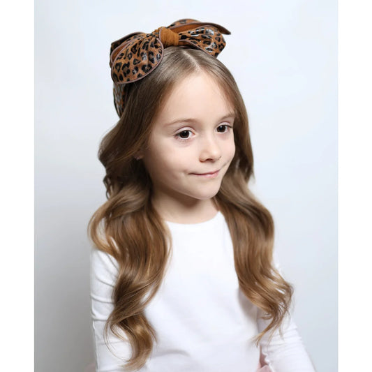 Alice-Haarreif Leopard Bow Headband in braunem Leopardmuster von billy loves audrey