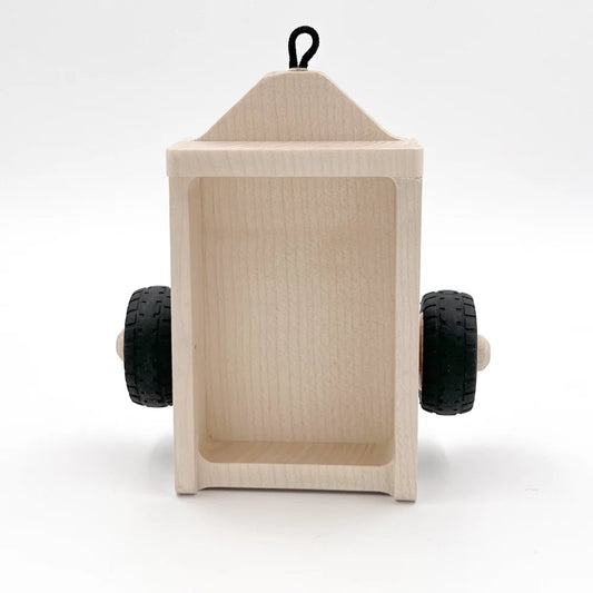 Holzwagen mit schwarzen Rädern für Anhänger MAX Zubehör