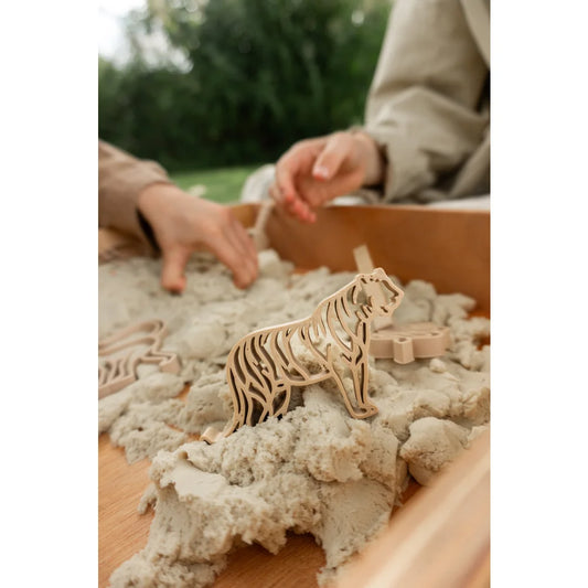 Holztiger Tiger Spielzeug mit Schnittmuster, ideal für Dschungel Tiere und biologisch abbaubarem Kunststoff