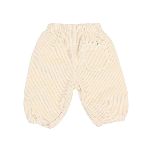 Cremefarbene Cordstoff-Babypants aus Wolle für Kinder in Ivory