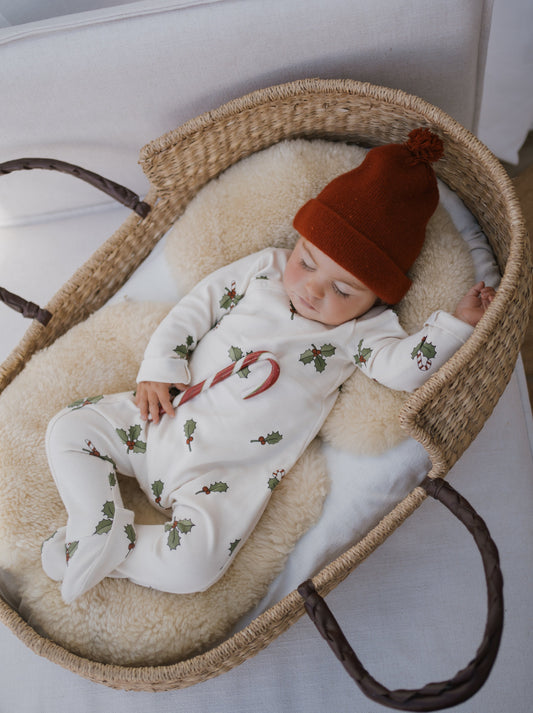 Baby Sleepsuit Footed | Christmas Holly