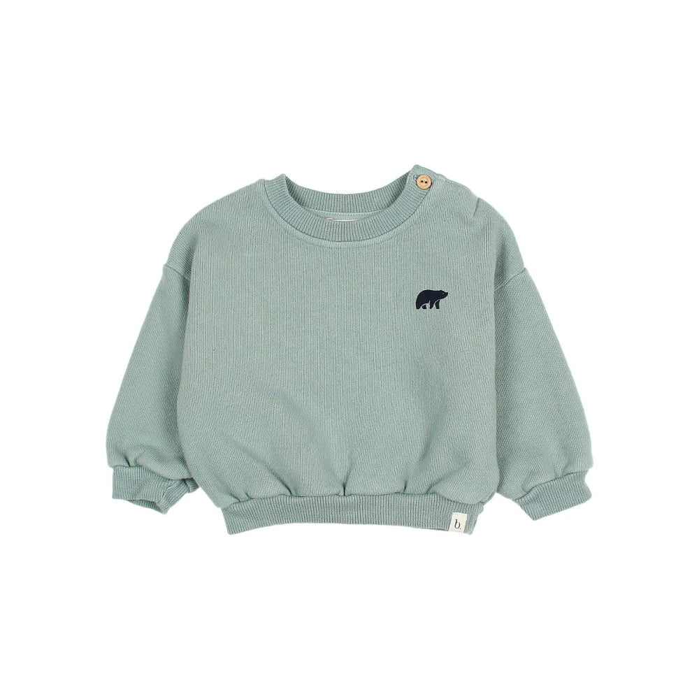 Hellgrünes Baby-Hibernations-Sweatshirt mit Bärenmuster, hautfreundlich und bequem