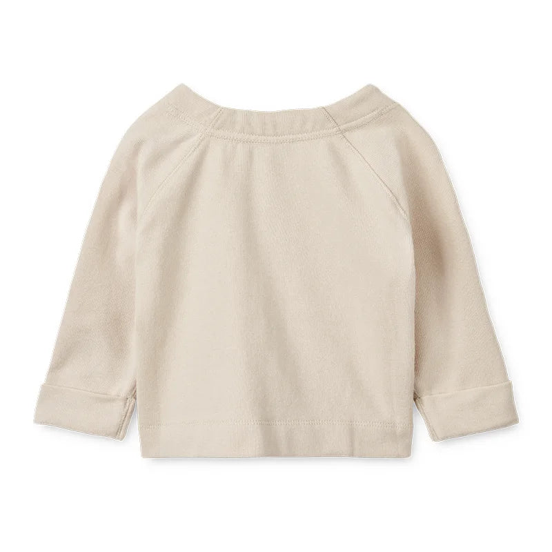 Beige langärmliger Baumwoll-Sweatshirt mit Raglanärmeln für Babys Augustin Sandy