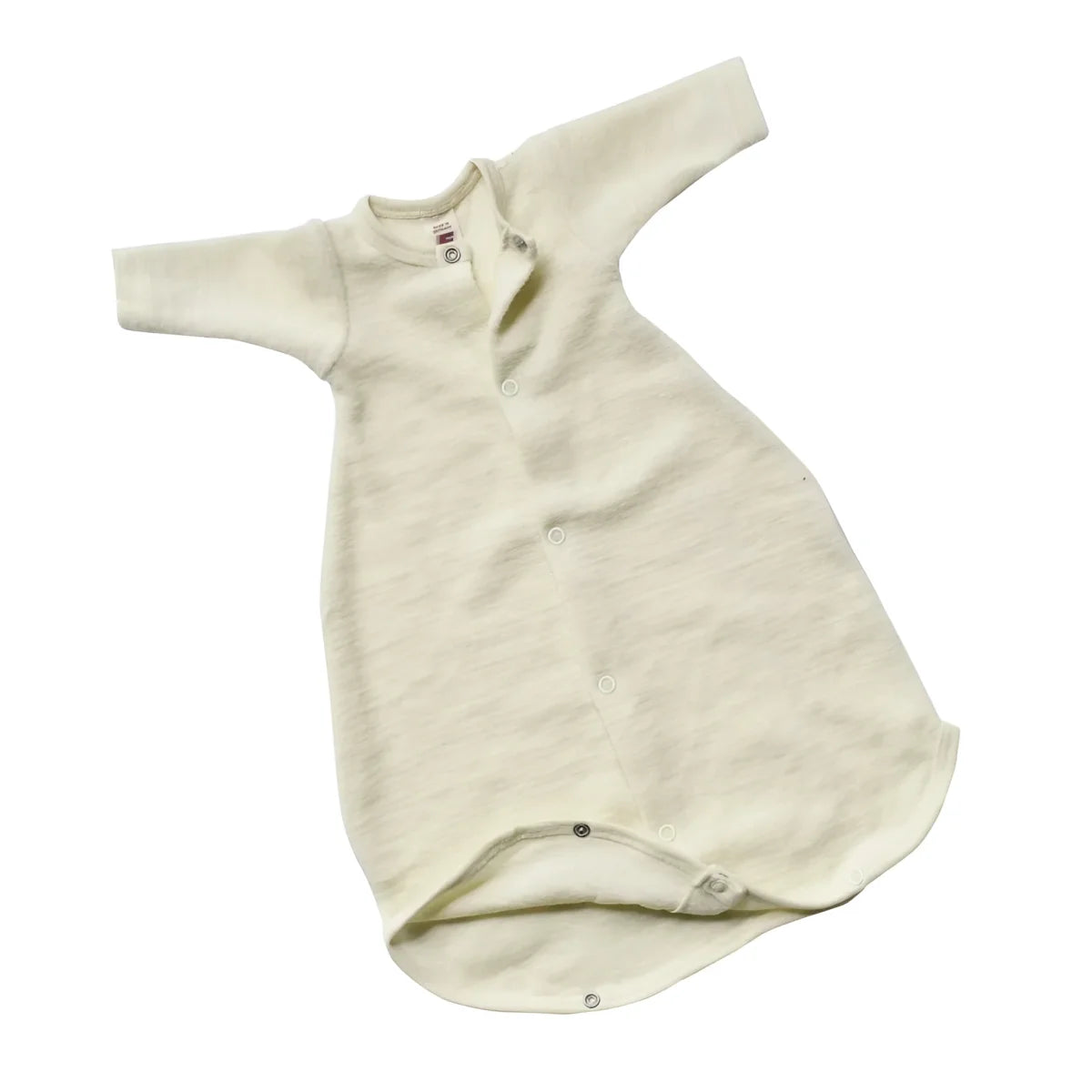 Cremefarbener Babyschlafsack mit langen Ärmeln und Druckknopfverschlüssen