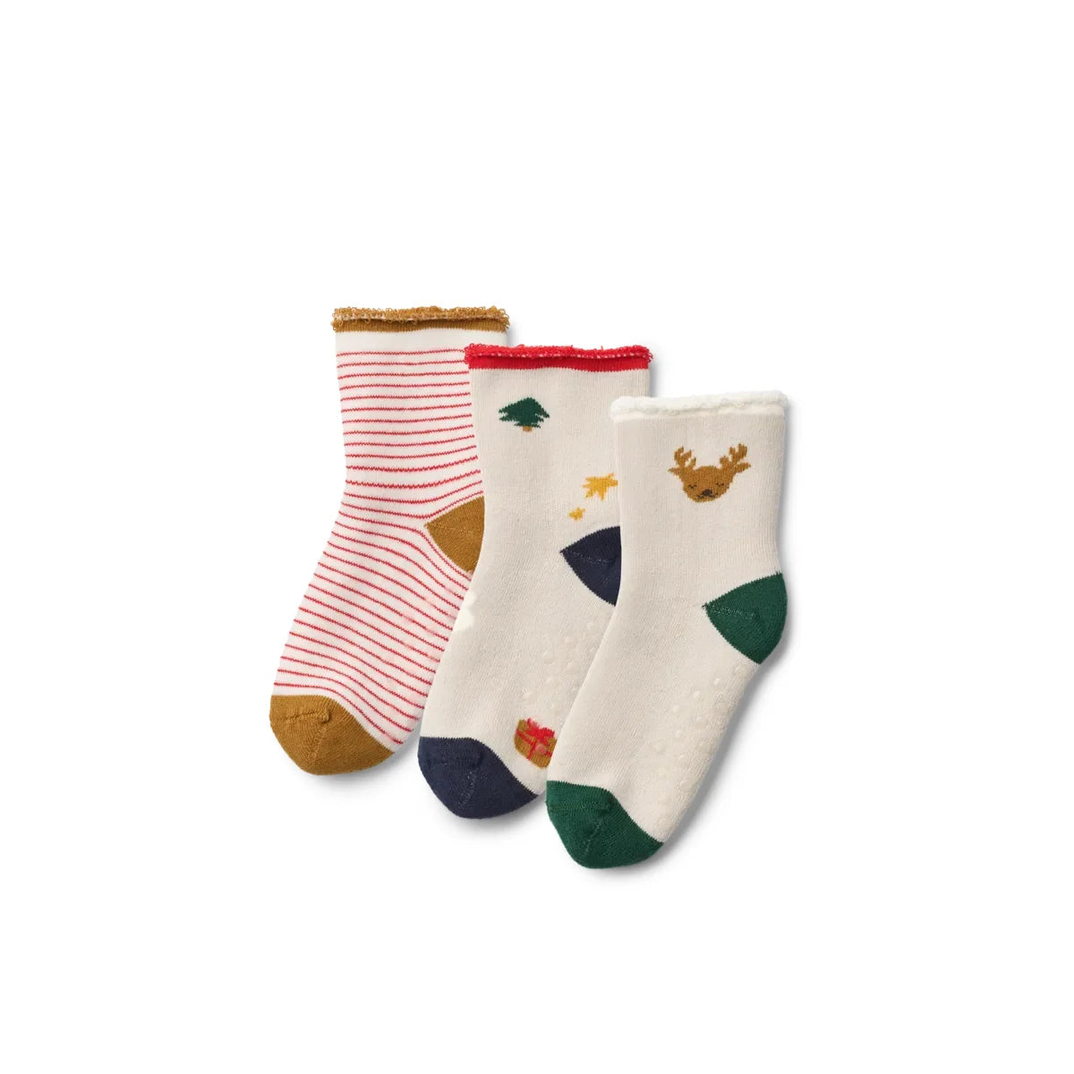 Drei Paar festliche Kinderstrümpfe im Baby Socken Eloy 3er-Pack Holiday Sandy