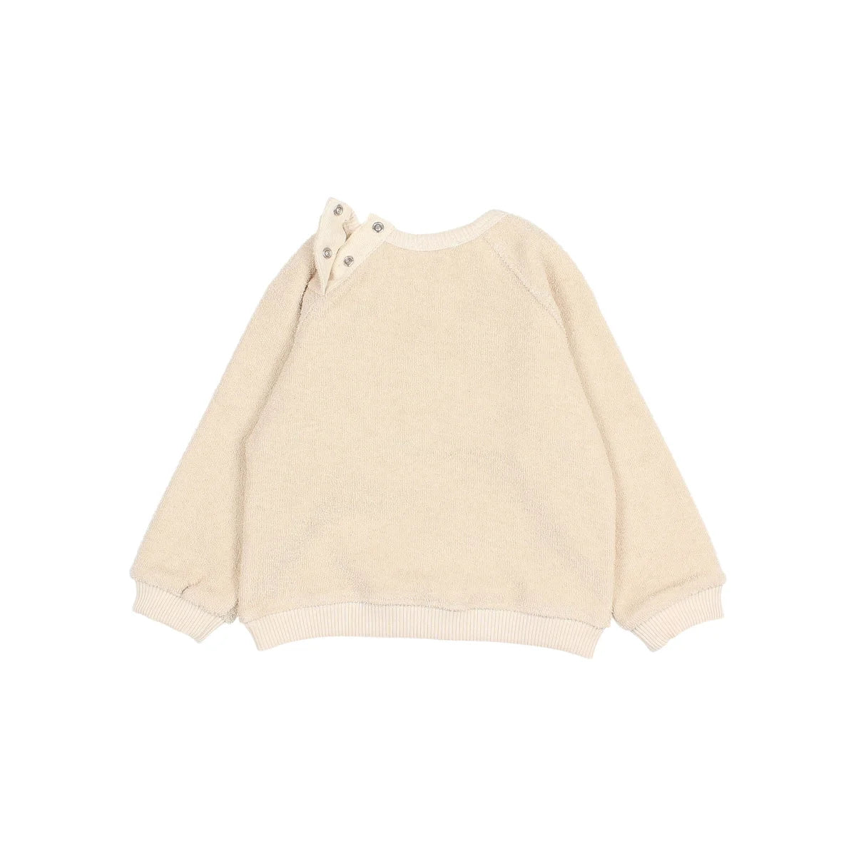 Baby Terry Sweatshirt in Elfenbein mit langärmligem, flauschigem Strickstoff
