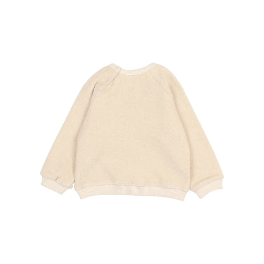 Beige langärmliges Baby Terry Sweatshirt auf Ivory Produktbild