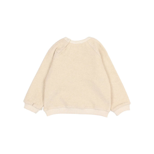 Beige langärmliges Baby Terry Sweatshirt auf Ivory Produktbild