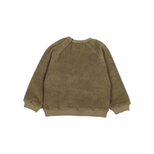 Olivegrüner filziger Baby Terry Sweatshirt Kaki für Babys
