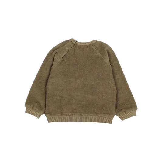 Olivegrüner filziger Baby Terry Sweatshirt Kaki für Babys