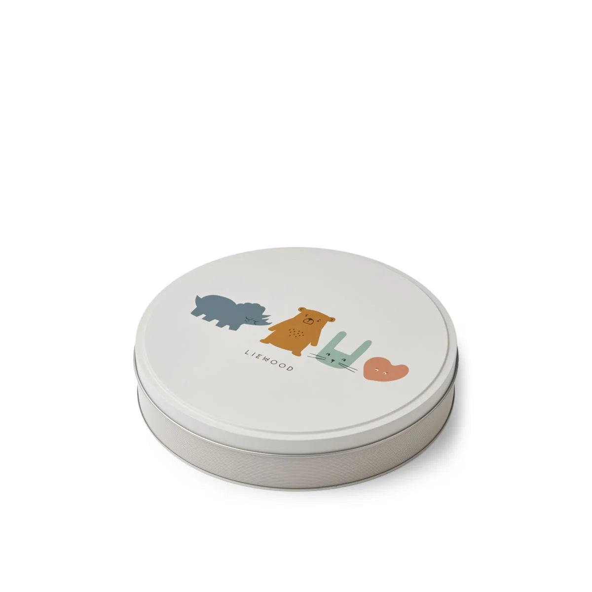 Runder Blechbehälter mit Tierillustrationen für Backset GASPARD Sandy Multi Mix