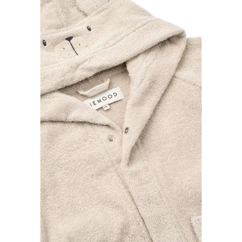 Beige Kapuzenhandtuch Poncho Bademantel LILY Sandy für Damen und Kinder