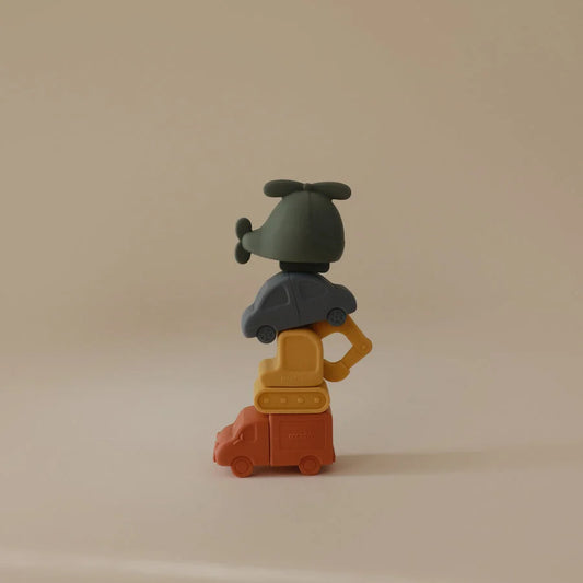 Mushie Badespielzeug Fahrzeuge 4 Set (schimmelresistent)