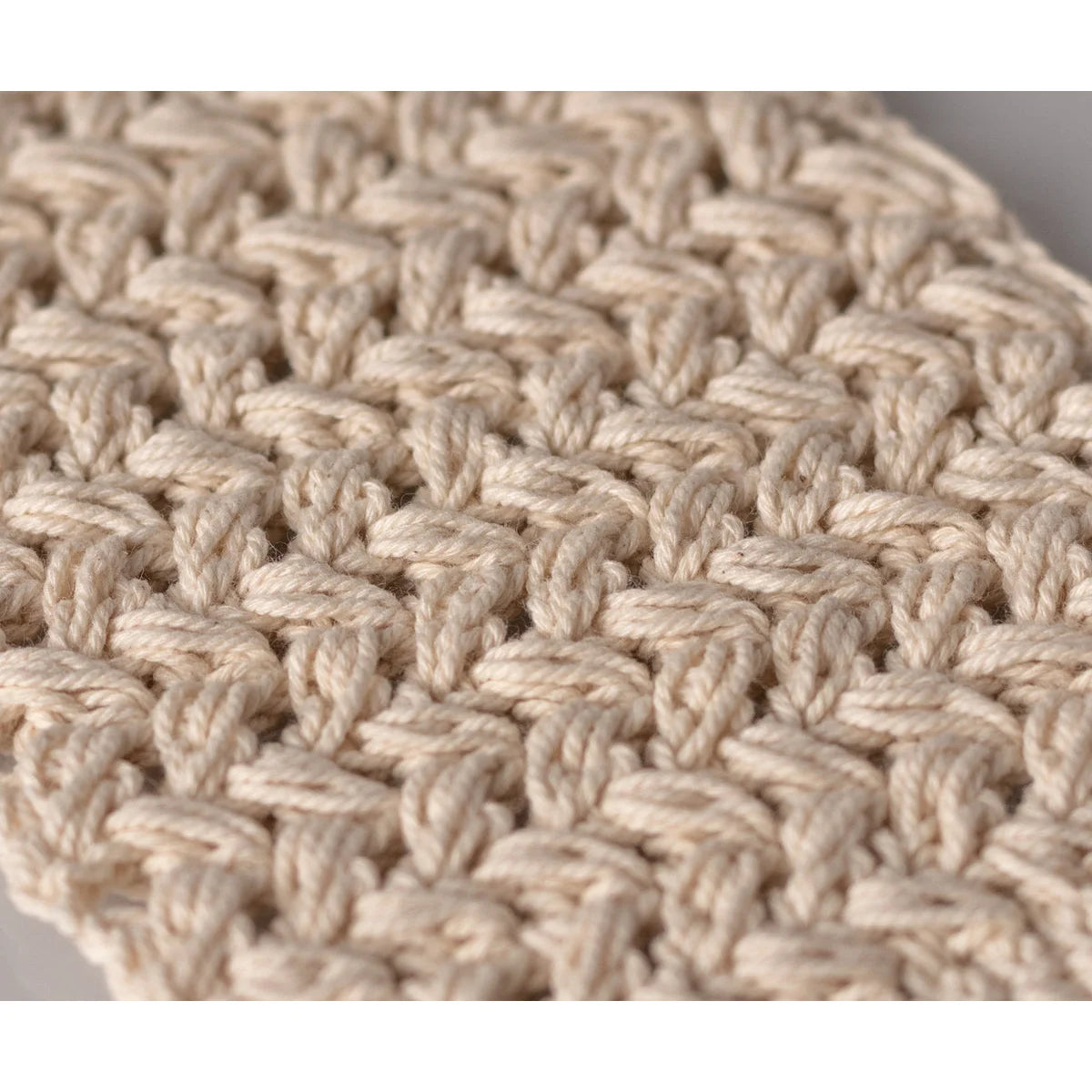 Beige gehäkelter Badezimmer-Mattenstoff mit texturiertem Muster