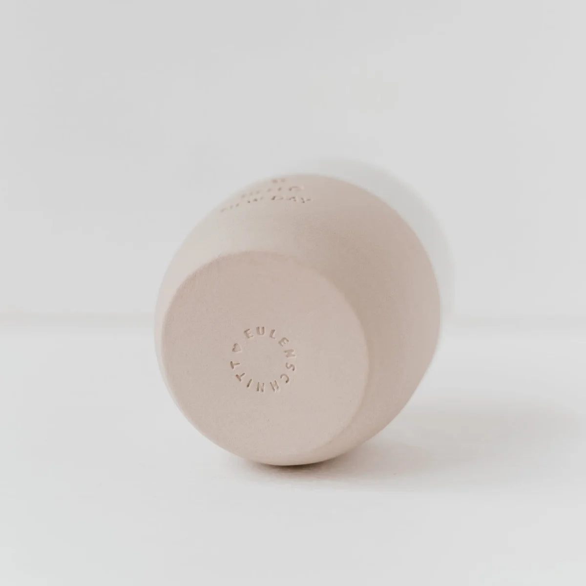 Matt beige Keramikvase Becher ME TIME 350ml minimalistisch rund