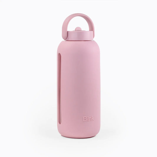 Pinkglas Wasserflasche mit Henkel, 1 Liter, langlebiges Big Bottle Produkt