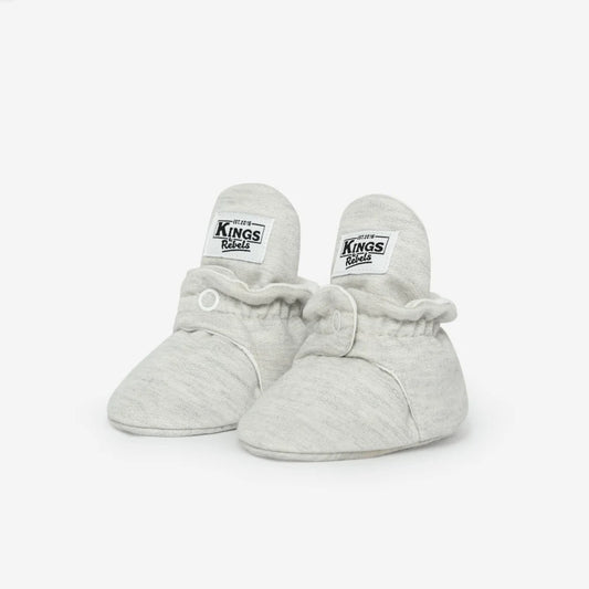 Graue Babybooties aus Baumwolle, geeignet für 0-12 Monate, in Hellgrau