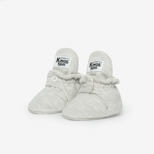 Graue Babybooties aus Baumwolle, geeignet für 0-12 Monate, in Hellgrau