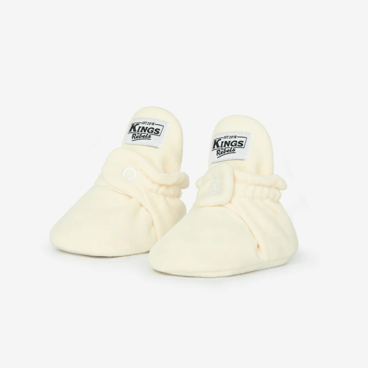 Beige Babybooties mit Kings-Logo aus Fleece, Modell Booties Fleece Original