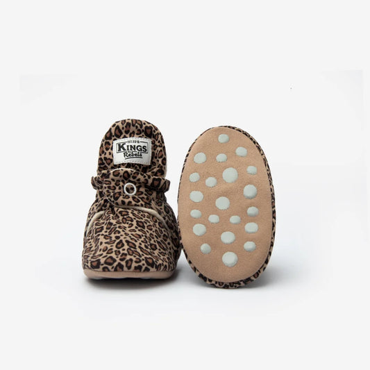 Leopard print Babybooties mit rutschfester Sohle für 12-24 Monate in Gamuza