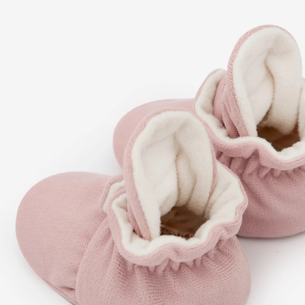 Weiche pinke Babyschuhe mit weißem Fleecefutter für 12-24 Monate, Rosewood Booties Gamuza Gripper