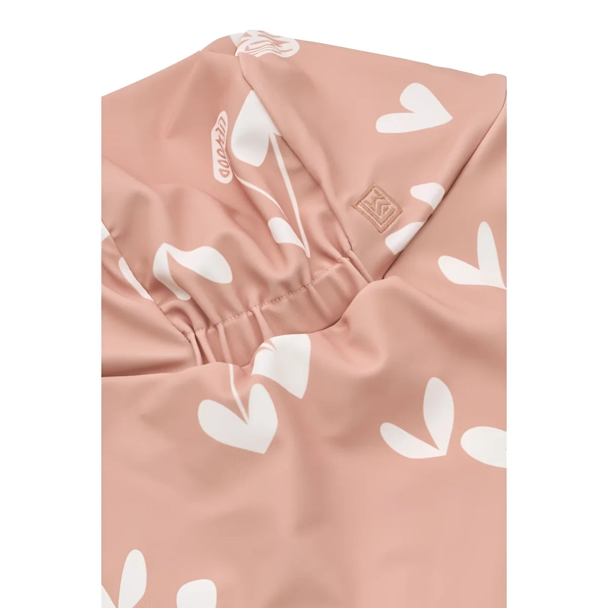 Liewood Amelia Anglaise Sonnenhut aus GOTS-zertifizierter Bio-Baumwolle in Helltoskana mit weißem Herzmuster