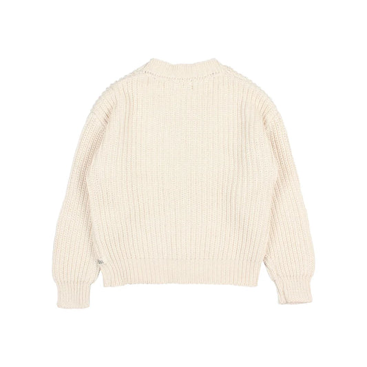 Creme-farbenes Strickoberteil aus Baumwolle im Ecru-Stil, elegant und vielseitig