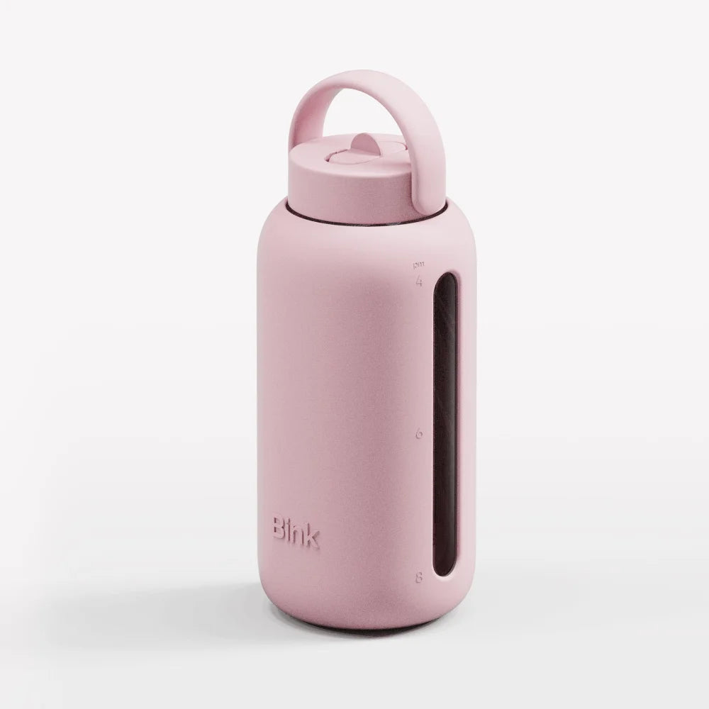 Pink Waterflasche mit Griff und durchsichtigem Sichtstreifen, Day Bottle 800ml