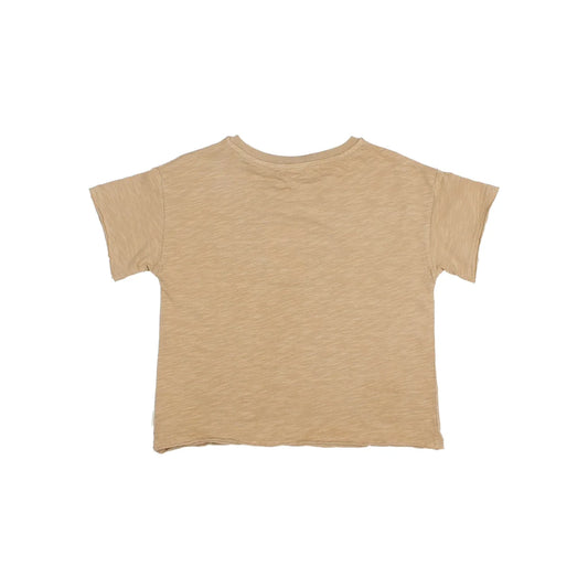 Beige Rib-Collar Crop-Top Safari Discovery Print nachhaltige Babykleidung Schweiz