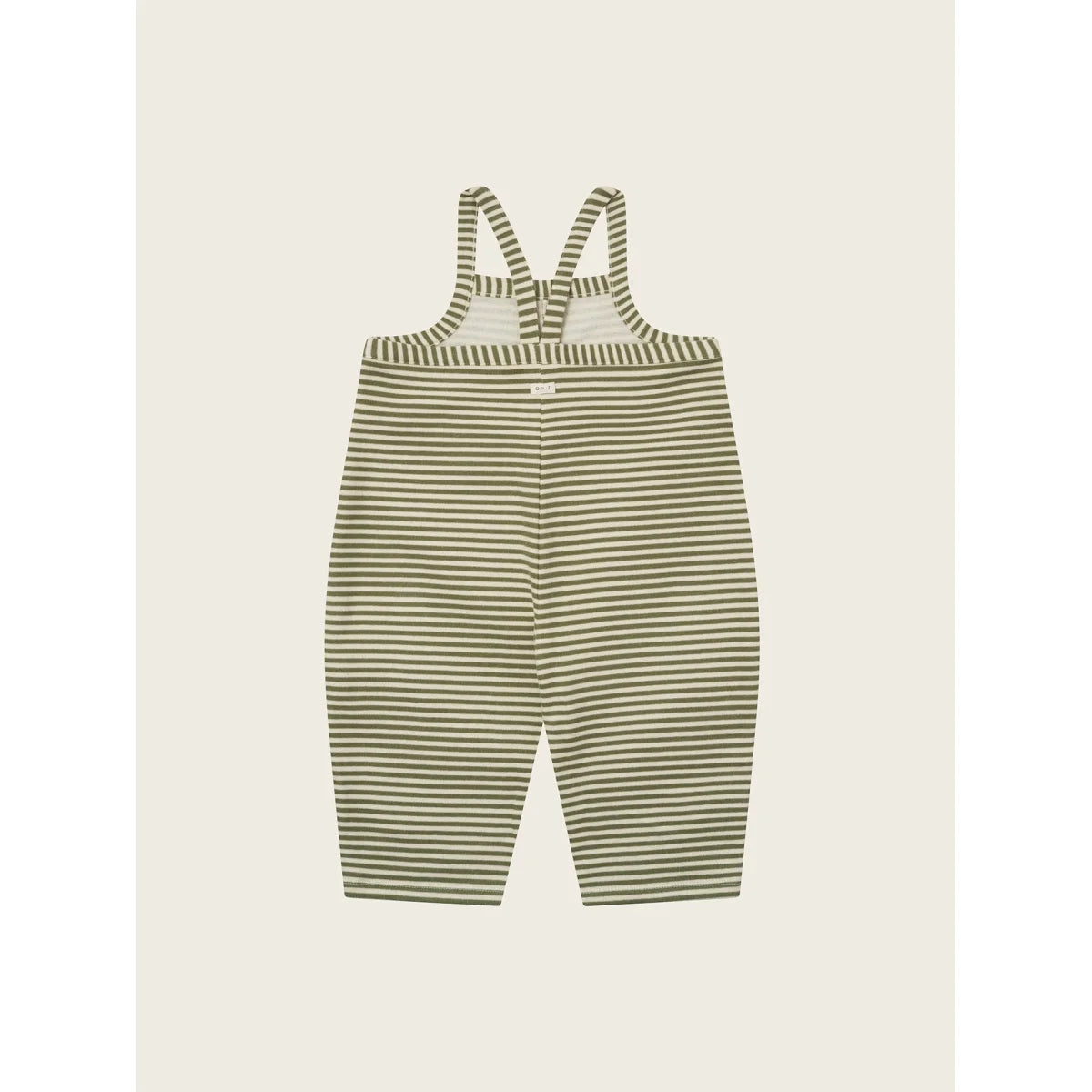Gestreifter Baby-Romper mit Kreuzträgern aus Dungarees Latzhose Fern Streifen