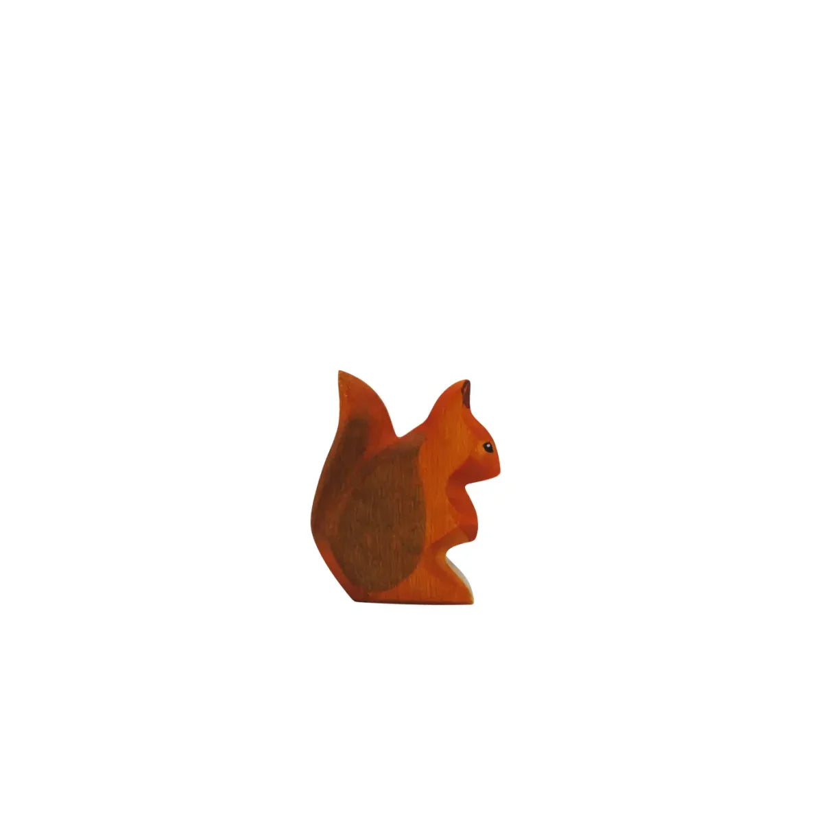 Gepflegtes Eichhörnchen Holzfigur in warmen Orange- und Brauntönen