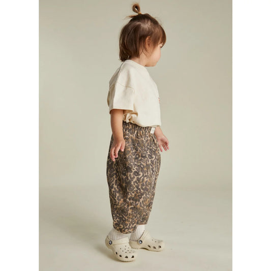 Kind leopardenmuster-Beige-Hose Emerson Trouser Leo mit Gummibund