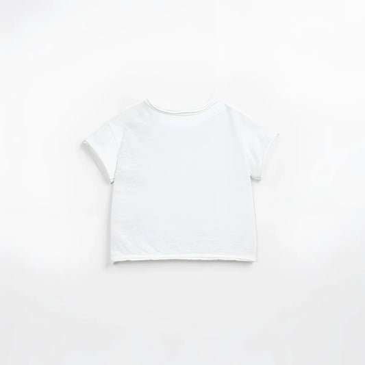 Weißes kurzärmeliges T-Shirt aus Flamé-Jersey von Felt