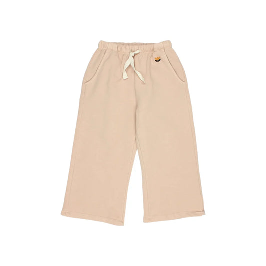 Beige Weitbein-Hosen aus Fleece für Damen in Produkt Rose