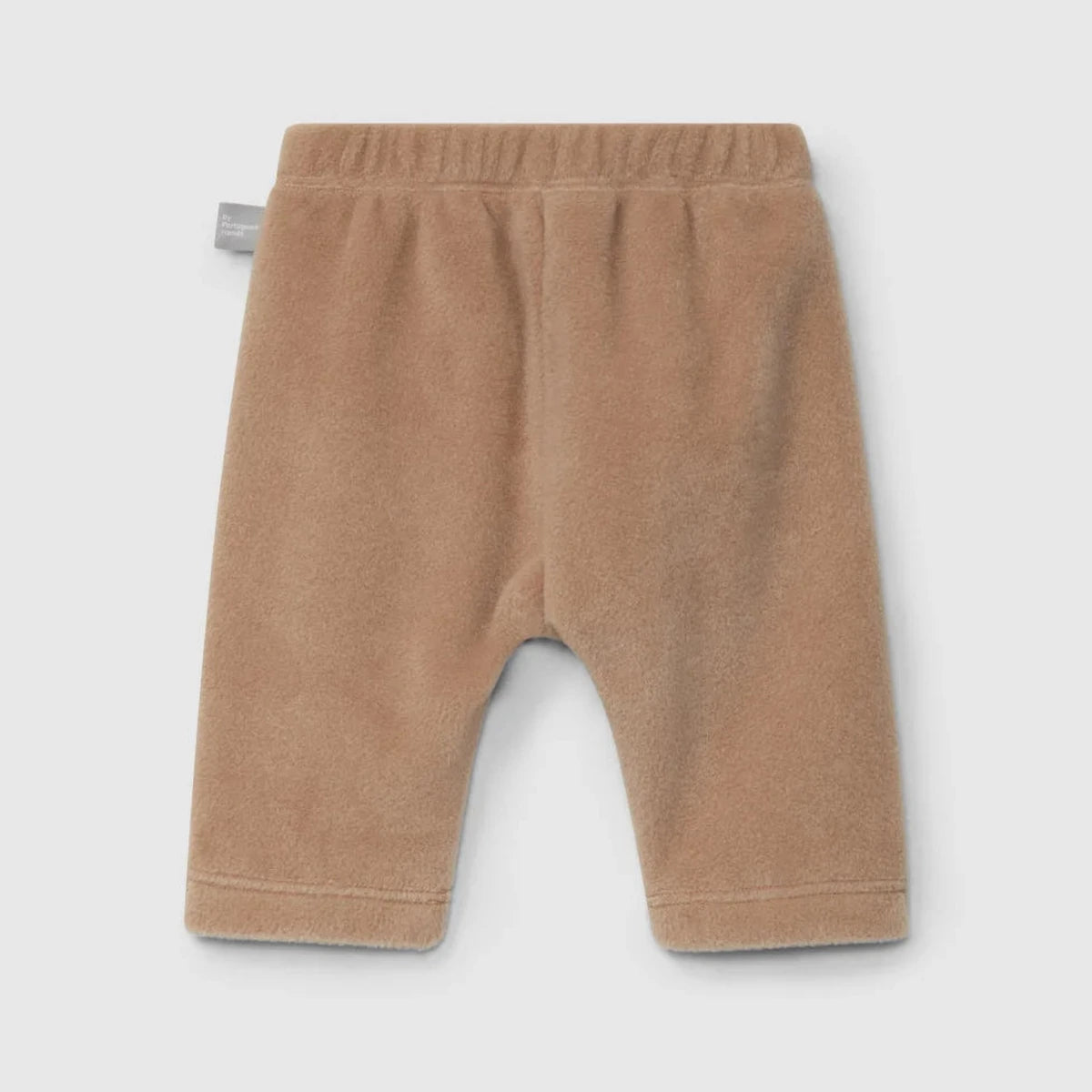 Pantaloni da tuta marroni per neonati con elastico in vita e polsini a coste, Fleece Pull-on Pants Beige