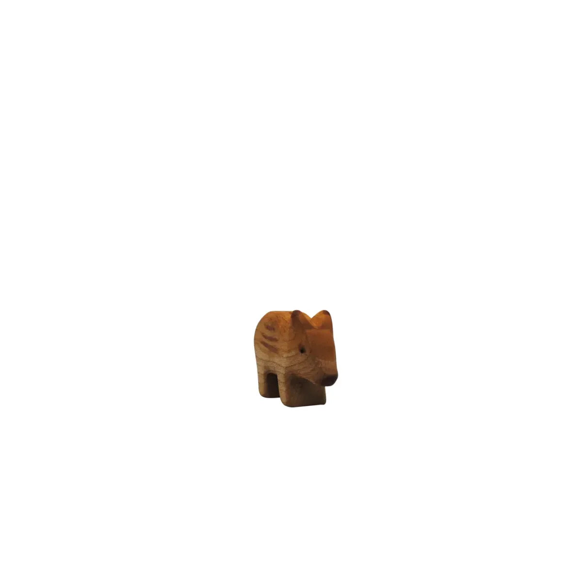 Unbemalter kleiner Holzfigur eines Wildschweins für das Produkt Frischling