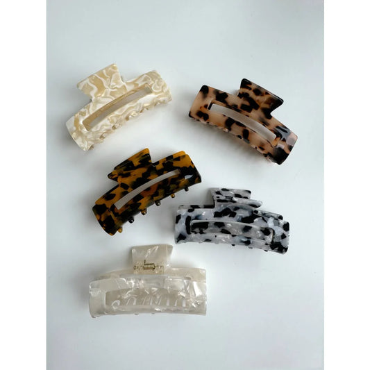 Bunte gemusterte Haarklammern Clarissa Medium Tortoise stilvolle Haaraccessoires