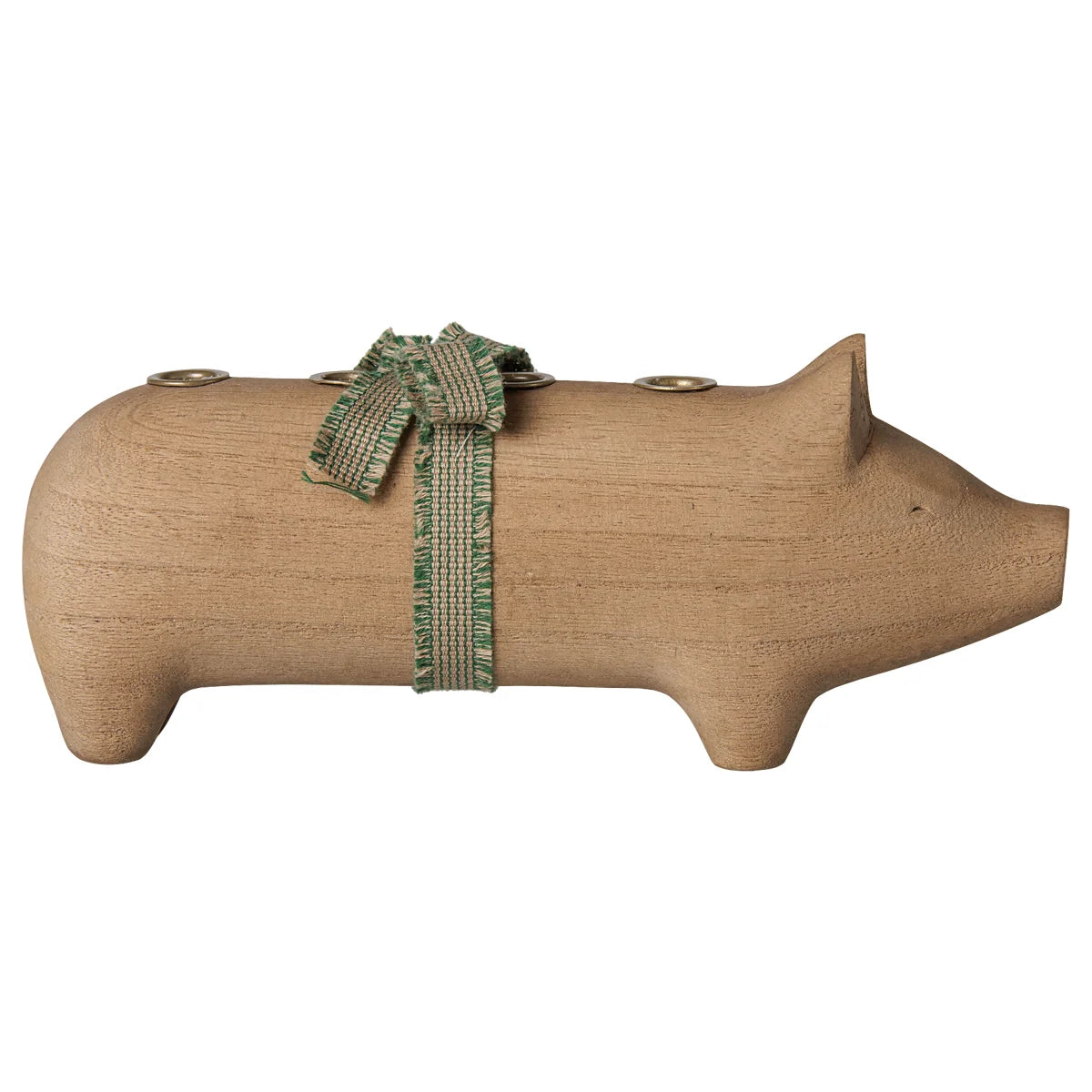 Maileg Holz-Kerzenhalter Schwein Advent Medium Natur