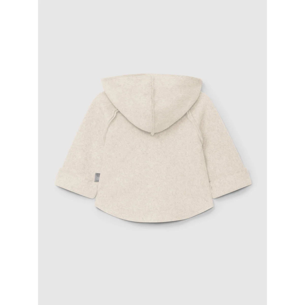 Off-White Kapuzenjacke für Kinder mit weiten Ärmeln aus Fleece in Sandfarbe