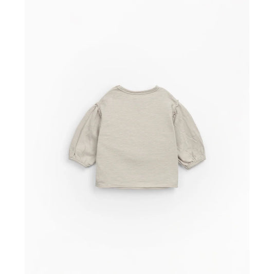Beige Langarmshirt für Kleinkinder mit Puffärmeln aus Jersey von Susana