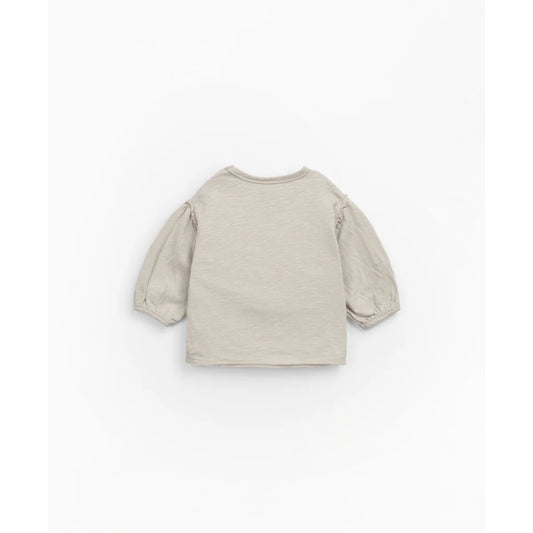 Beige Langarmshirt für Kleinkinder mit Puffärmeln aus Jersey von Susana