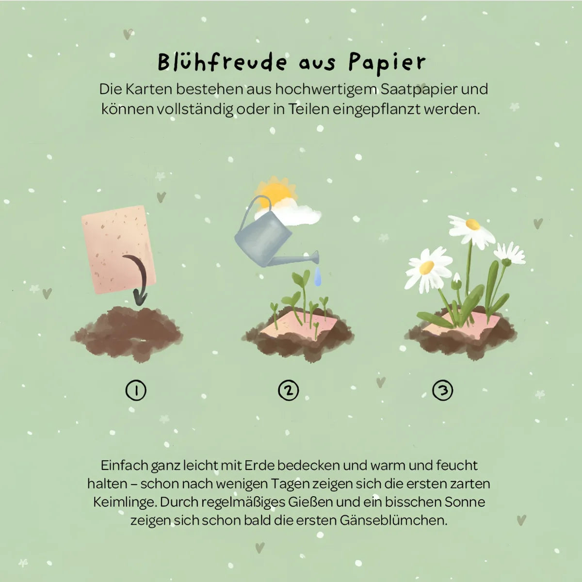 Pink samenpapier karte danke dass du mir beim wachsen geholfen hast nachhaltige babykleidung schweiz geschenke für neugeborene