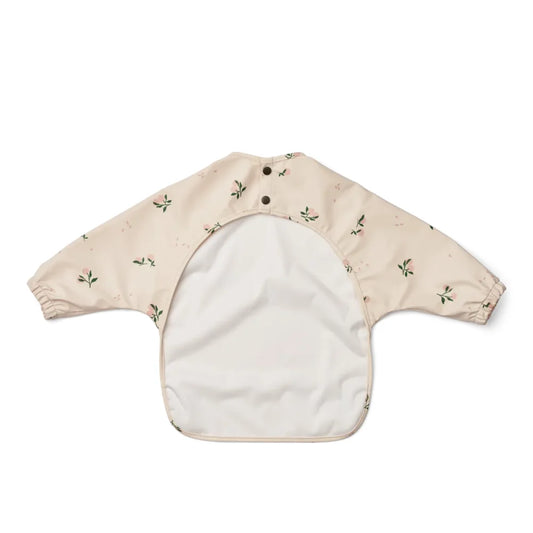 Langärmliges Baby-Lätzchen mit Blumendesign im Produkt Cape Merle in Pfirsich-Muschelmix