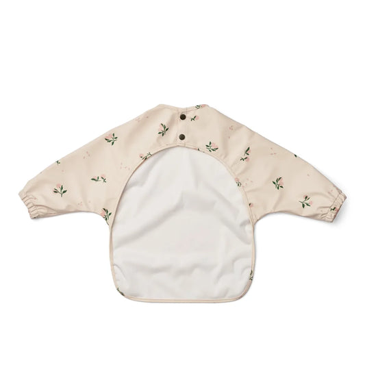 Langärmliges Baby-Lätzchen mit Blumendesign im Produkt Cape Merle in Pfirsich-Muschelmix