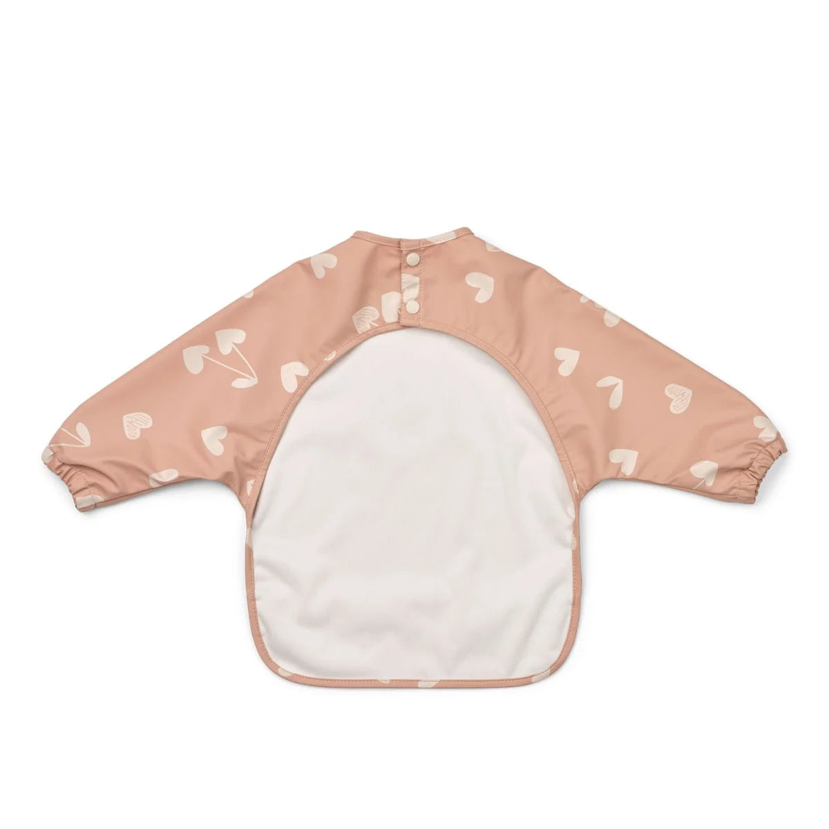 Weiches rosa Baby-Lätzchen Cape Merle Sweethearts Pale Tuscany mit Herz-Kirsch-Motiv