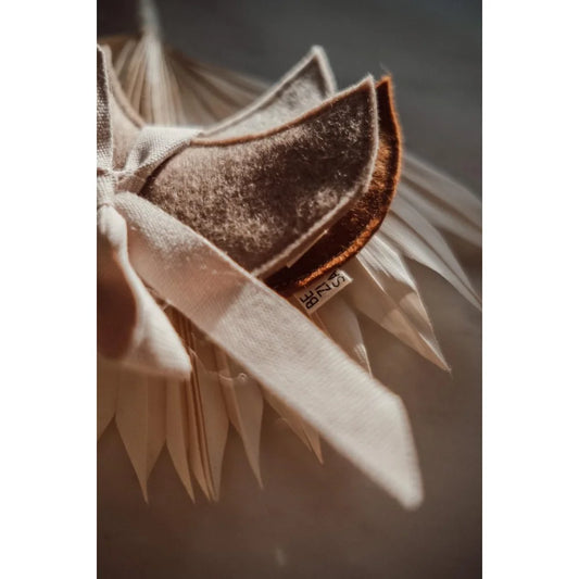 Handgefertigtes Stoff Hirschohrverschluss für Lavendel-Duftsäckchen 3er-Set Beige